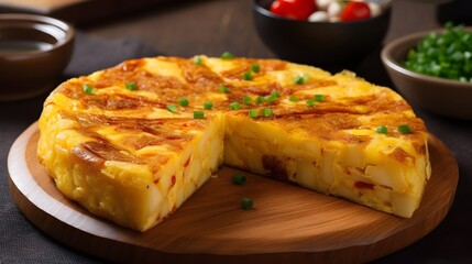 Spanish potato omelette. AI generated.