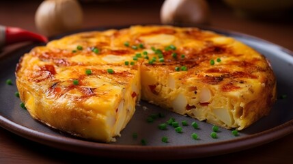 Spanish potato omelette. AI generated.