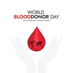 Obraz premium Blood donation illustration concept for Social Media Post