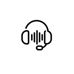 communication headset sign symbol vector