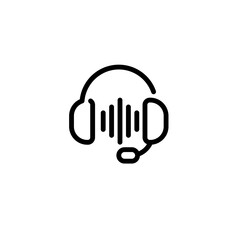 communication headset sign symbol vector