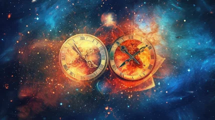 Astrology calendar. Pisces magical zodiac sign astrology. Esoteric horoscope and fortune telling concept. PISCES zodiac in universe. Generative AI © tong2530