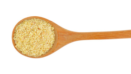 Wheat germ in wood spoon on transparent png