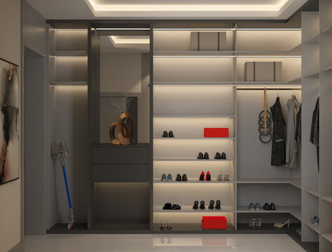 equipment in a warehouse, 
shoe rack, interior of a shoe cabinet, interior, shelf, shoe rack, cloakroom, modern interior
