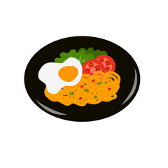 Fried noodles with egg