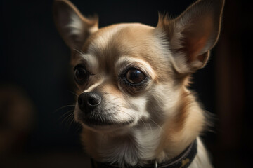 Obraz premium Portrait of a dog of the Chihuahua breed close-up, generative ai