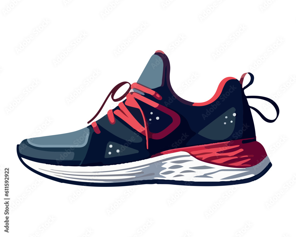 Sticker modern sports shoe design with shoelace symbol