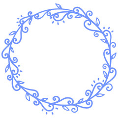 Fototapeta na wymiar Pastel Hand Drawn Flower Circle Frame