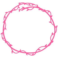 Fototapeta premium Pastel Hand Drawn Flower Circle Frame