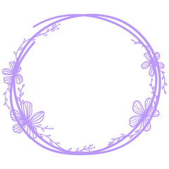 Pastel Hand Drawn Flower Circle Frame