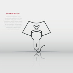 Ultrasound icon in flat style. Scanner equipment vector illustration on white isolated background. Ultrasonic business concept.