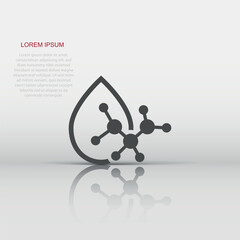 Acid molecule icon in flat style. Dna vector illustration on white isolated background. Amino model business concept.