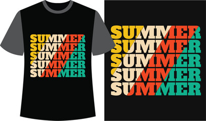 Summer Style Captivating T-Shirt Designs. Summer Vector Graphics