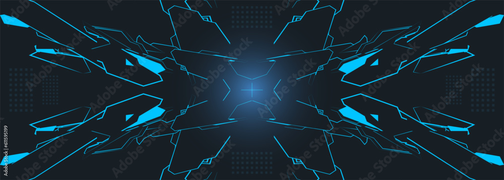 Poster gaming control interface screen. dark blue vector futuristic hud concept. sci-fi, technology cyberpu