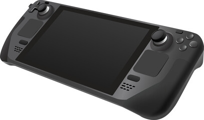 Set of console game device handheld portable black color illustration © boingz