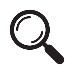 Magnifying glass icon, magnifier or loupe sign.