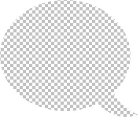 Speech bubble icon. Vector illustration in flat style on transparent background.
