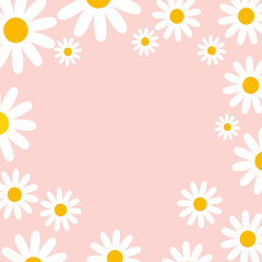 Naklejka na ściany i meble daisy frame cute color pastel for kid, paperprint 