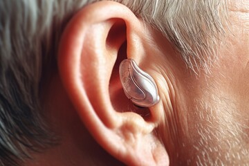 Hearing aid ear. Generate Ai