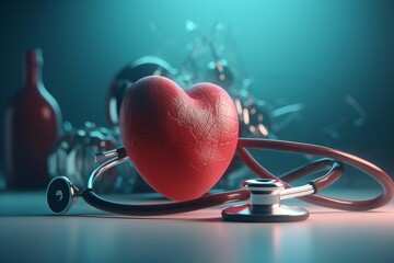 Heart stethoscope. Generate ai