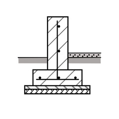 家の基礎の断面図のイラスト