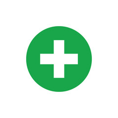 First aid icon, First aid symbol vector design plus icon