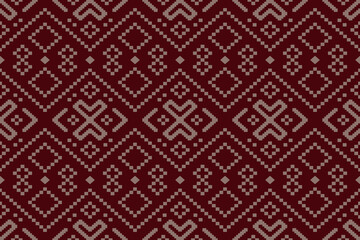 Red traditional ethnic pattern paisley flower Ikat background abstract Aztec African Indonesian Indian seamless pattern for fabric print cloth dress carpet curtains and sarong