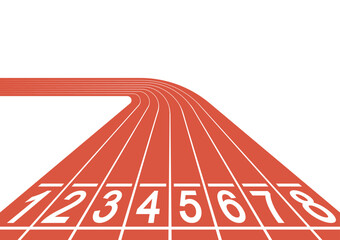 Running Track or Athlete Track. Vector Illustration Isolated on White Background.  © BillionsPhoto