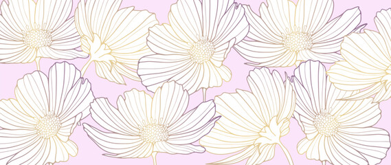Abstract floral background with white daisies. Background for decor, covers, wallpapers, postcards, presentations