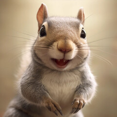 A Happy Squirrel With a Broad Smile on Its Face Generative AI