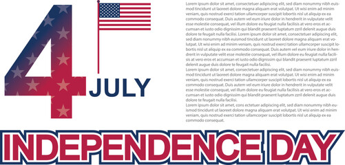 Obraz premium US Independence Day Abstract text added isolated image