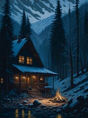 Snow Scenery Generative Art