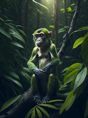 Monkey in Jungle Generative Art