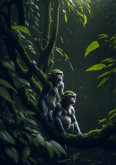 Monkey in Jungle Generative Art