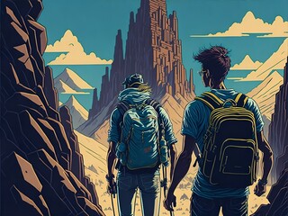 Friends Trekking Generative Art