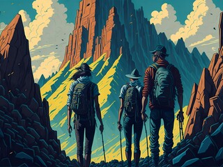 Friends Trekking Generative Art