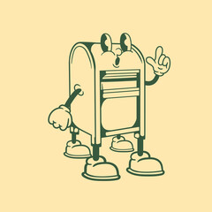Vintage character design of mail post box