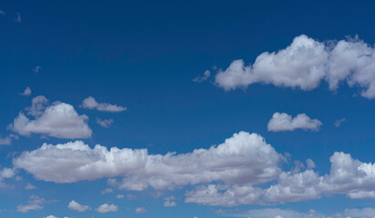 Beautiful blue sky and small clouds on the sky space.