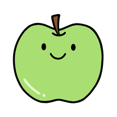 Cute green apple