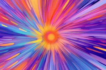 Vibrant cosmic symphony of abstract hues, dancing with purple and neon splendor, Generative AI