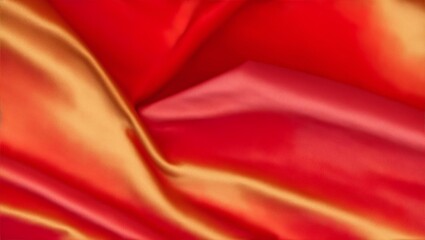 red and gold Gradient Silk Fabric, generative ai - obrazy, fototapety, plakaty