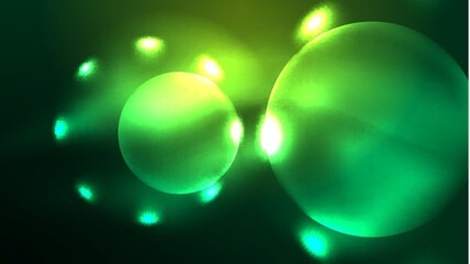 Neon glowing circles, magic energy space light concept, abstract background wallpaper design