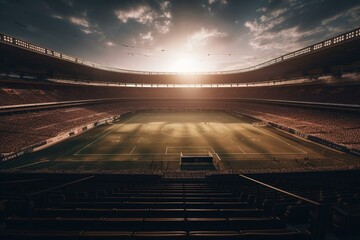 Fototapeta na wymiar A stadium with a beautiful background for sports activities. Generative AI