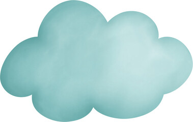 blue cloud on white watercolor natural clipart for bright day.light sky fluffy day element.