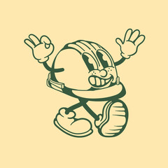 Vintage character design of helmet