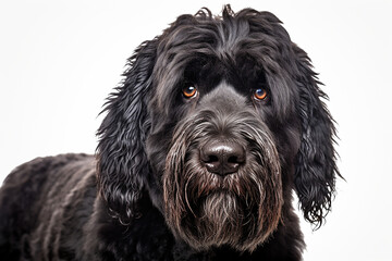portrait of a Black Russian Terrier Dog