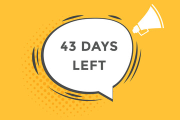 43 days left countdown template,43  day countdown left banner label button eps 43   - obrazy, fototapety, plakaty