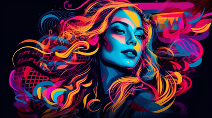 Pop Art Fusion of Psyche, Fashion created with AI generative