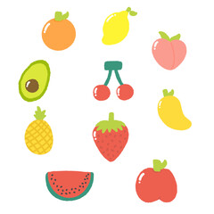 set of fruits and vegetables