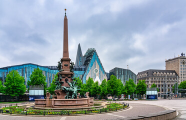 Fototapeta na wymiar Mendebrunnen in Leipzig